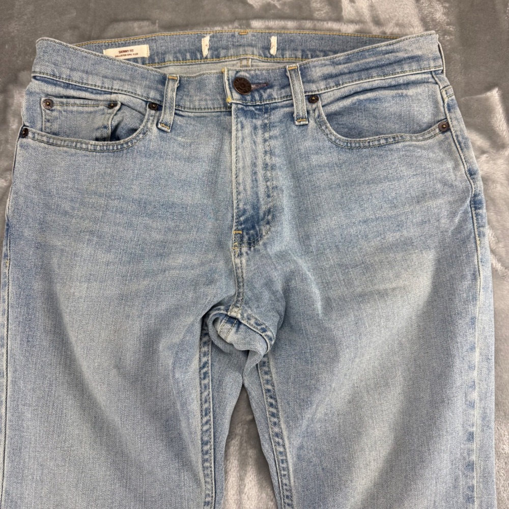 Hollister Skinny Fit Epic Flex Light Wash Denim Jeans Mens 32x31 Back To‎ School - Picture 10 of 16
